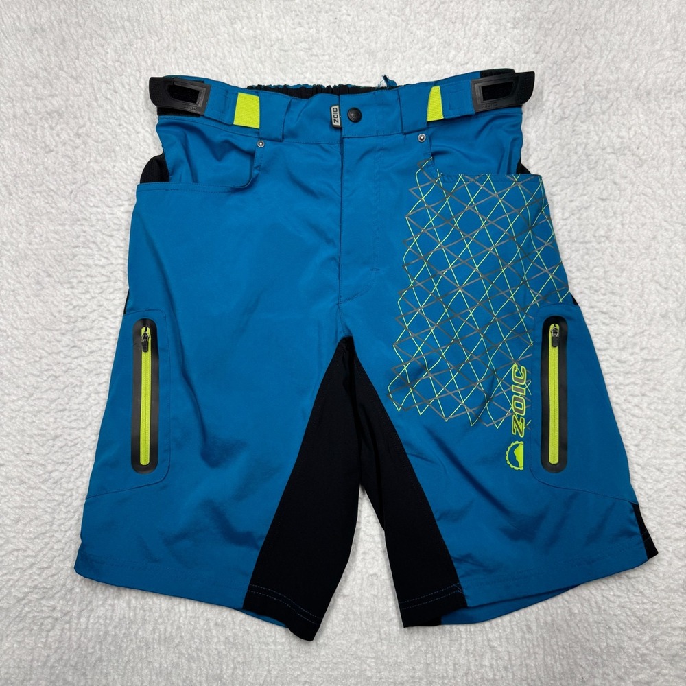 ZOIC Cycling Shorts MTB Mountain Bike Zip Pockets Adjustable Blue Men's Size M